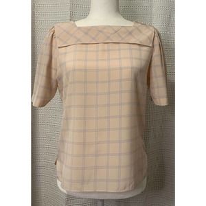 vintage prophecy blouse ladies size 8 pink short sleeves shirt 70s babydoll rare